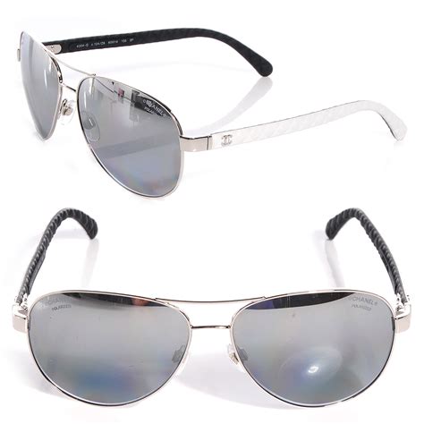 white chanel aviator quited sunglasses